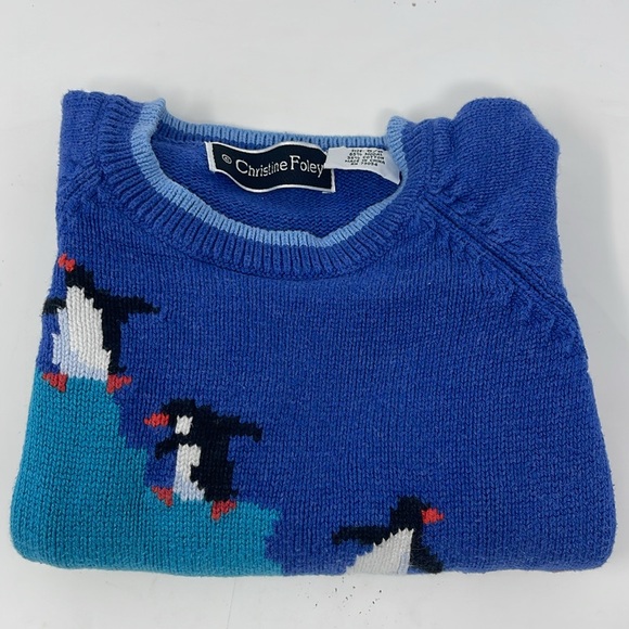 CHRISTINE FOLEY: Penguin Sweater, Size 5/6 Hand knit, Crewneck - Picture 12 of 12